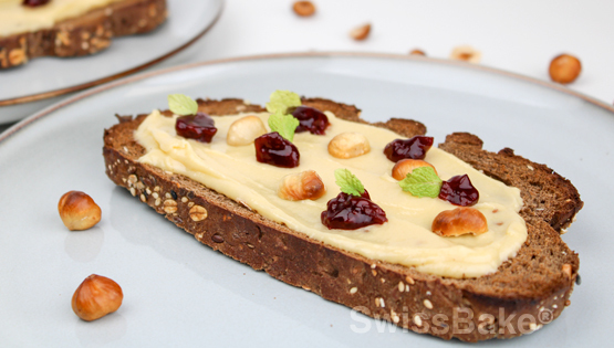 Malty Hazelnut & Cherry Tartine